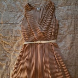 Halston Heritage pleated crepe dress